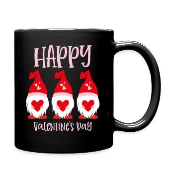 Gnome Happy Valentines Day - Tasse einfarbig - Schwarz - Rechts