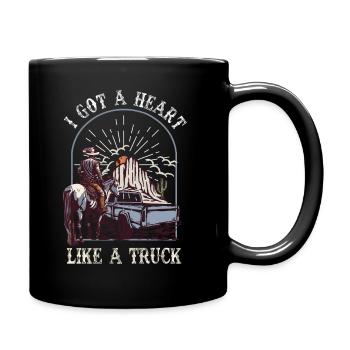 I Got A Heart Like A Truck - Full Colour Mug - black - Right