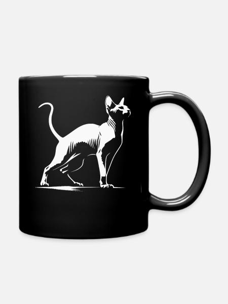 Sphynx Katze Design für Katzenliebhaber - Tasse einfarbig - Schwarz