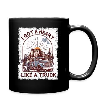 J’ai un cœur comme un camion - Mug uni - noir - Droite