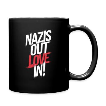 Nazis out love in - Full Colour Mug - black - Right