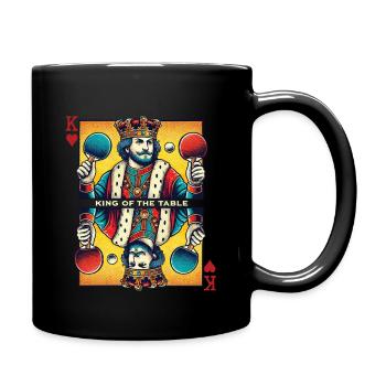 Retro Tischtennis König Spielkarte Vintage Stil - Tasse einfarbig - Schwarz - Rechts