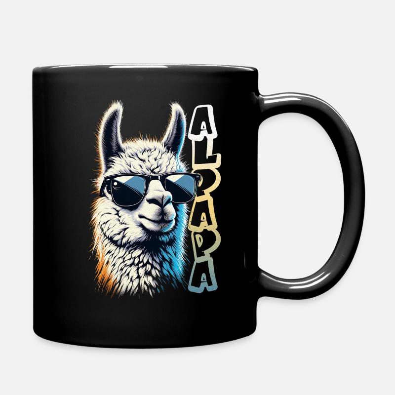Cooles Alpapa Alpaka Papa Vatertag - Tasse einfarbig - Schwarz