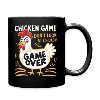 Chicken Game Don't Look At The Chicken Funny - Full Colour Mug - black - Right