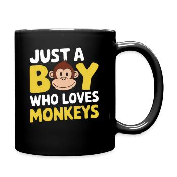 Just A Boy Who Loves Monkeys - Full Colour Mug - black - Right