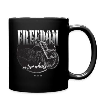 Freiheit auf zwei Rädern Motorrad Kreide Zeichnung - Tasse einfarbig - Schwarz - Rechts