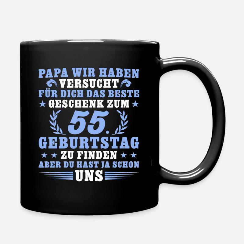 55 Jahre alt Papa 55. Geburtstag Geschenkidee - Tasse einfarbig - Schwarz