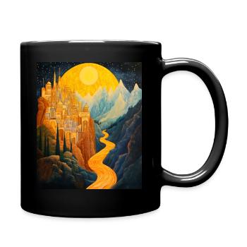 The River Of Life And The Golden City - Full Colour Mug - black - Right