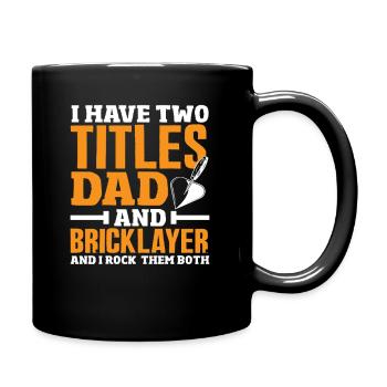 Mason deux titres papa et bercer ses deux titres - Mug uni - noir - Droite