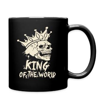 Skull and crossbones with crown King of the World - Full Colour Mug - black - Right