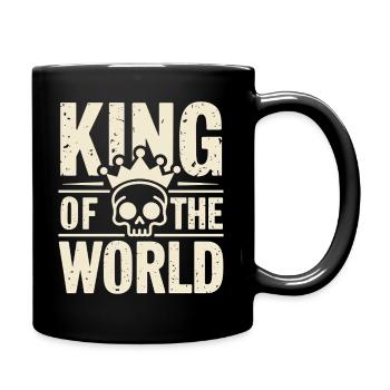 Skull and crossbones with crown King of the World - Full Colour Mug - black - Right