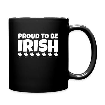 Proud To Be Irish Ireland Irish Shamrock - Full Colour Mug - black - Right