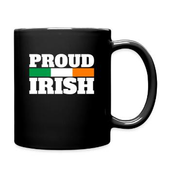 Proud Irish Irland Irische Flagge Stolzer Ire - Tasse einfarbig - Schwarz - Rechts