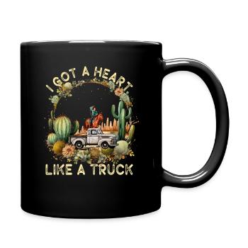 I Got A Heart Like A Truck - Full Colour Mug - black - Right