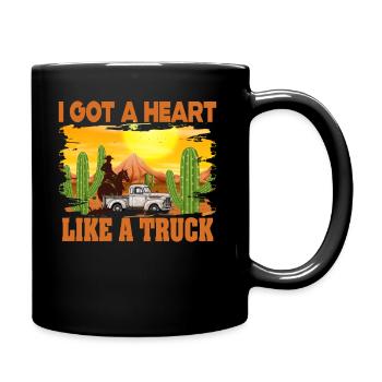 I Got A Heart Like A Truck - Full Colour Mug - black - Right