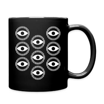 geometric eyes design - Full Colour Mug - black - Right