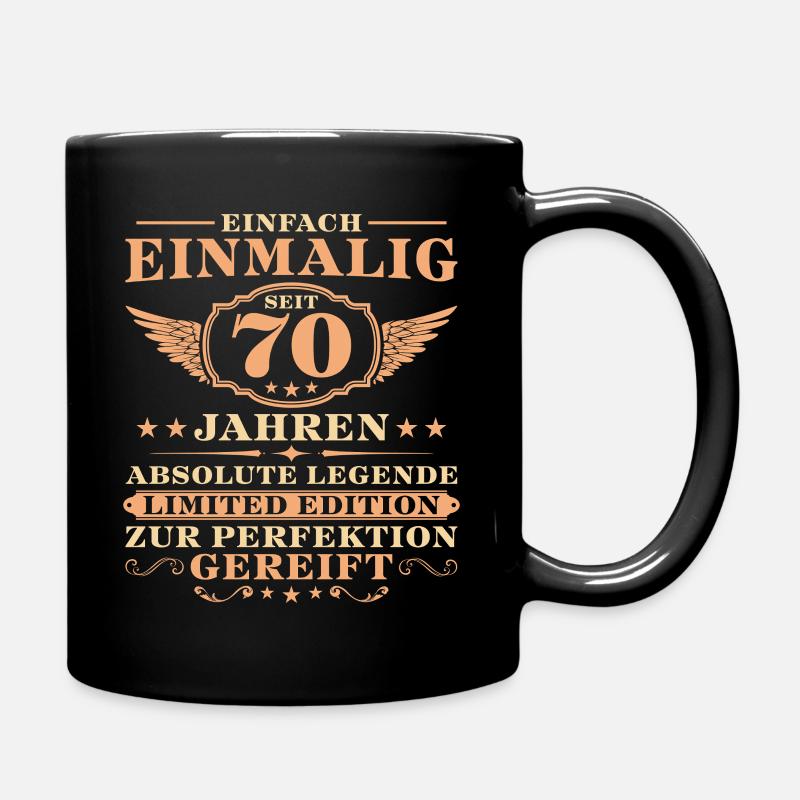 70. Geburtstag Einfach Einmalig seit 70 Jahren - Tasse einfarbig - Schwarz