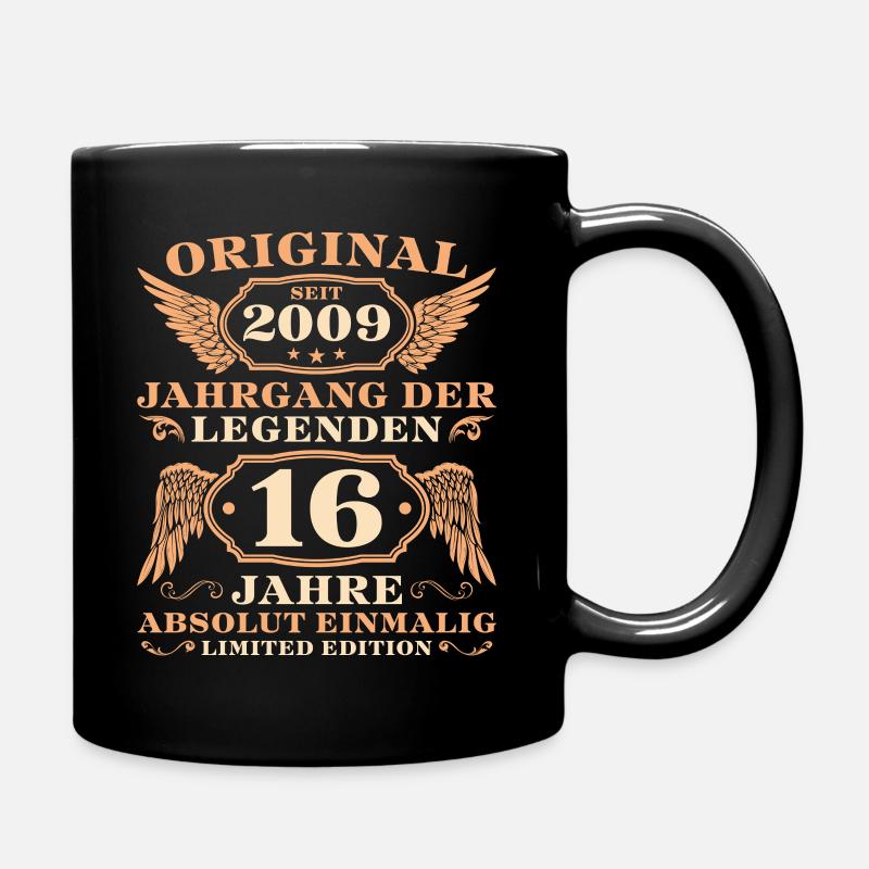 Original 2009 Jahrgang der Legenden 16 Jahre - Tasse einfarbig - Schwarz