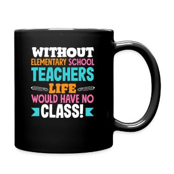 Grundschullehrer Ohne Lehrer Leben Ohne Klasse - Tasse einfarbig - Schwarz - Rechts
