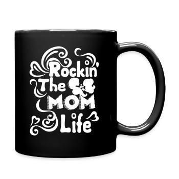 Mother's Day Rockin The Mom Life - Full Colour Mug - black - Right