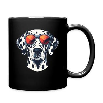 Dalmatian with sunglasses - Full Colour Mug - black - Right
