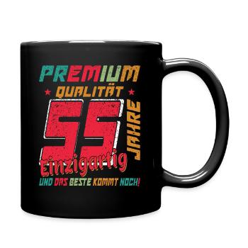 55 Jahre Jubiläum 55 Jahre: Das Beste kommt erst - Tasse einfarbig - Schwarz - Rechts