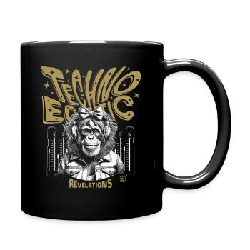 Techno monkey girl: club vibes on your shirt - Full Colour Mug - black - Right