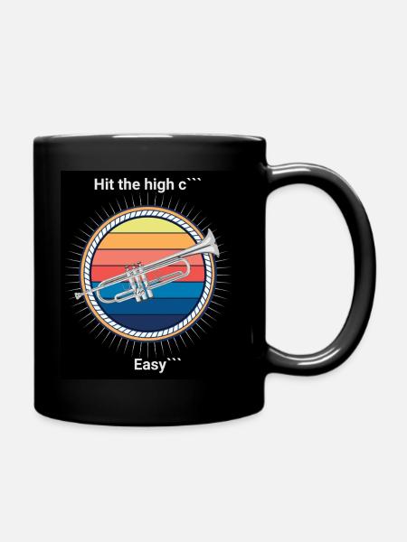 Trumpet Hit the high c ,Easy - Full Colour Mug - black