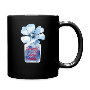 Schönes Leben jede Minute Inspirierendes Zitat - Tasse einfarbig - Schwarz - Rechts