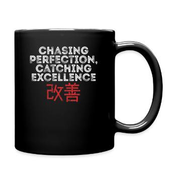 Kaizen-Mindset auf der Jagd nach Perfektion - Tasse einfarbig - Schwarz - Rechts