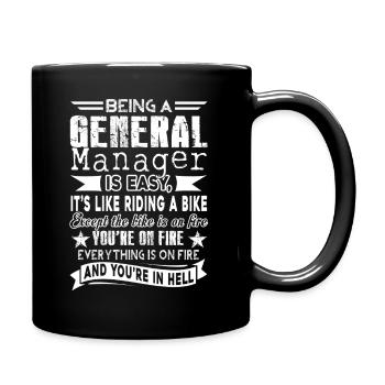General Manager General Manager Is Easy - Full Colour Mug - black - Right