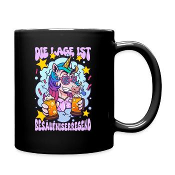 Die Lage Ist Besäufniserregend - Tasse einfarbig - Schwarz - Rechts