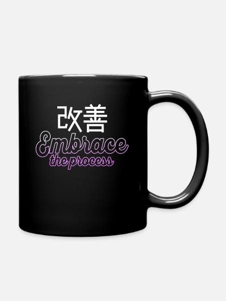 Japanese Kaizen Embrace The Process - Full Colour Mug - black