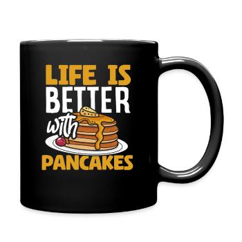 Life is better with pancakes - Full Colour Mug - black - Right