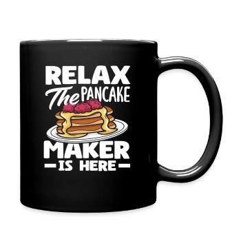 Relax The Pancake Maker is here - Full Colour Mug - black - Right