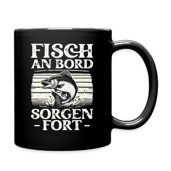 Angeln Angler Fischer Fischen Angel Spruch - Tasse einfarbig - Schwarz - Rechts