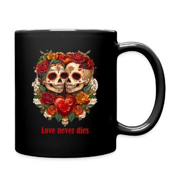 Love Never Dies - Valentinstag-Sweatshirt, Herz - Tasse einfarbig - Schwarz - Rechts