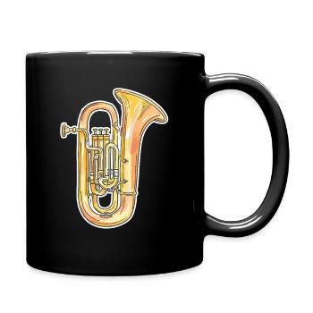Cartoon Tuba - Full Colour Mug - black - Right