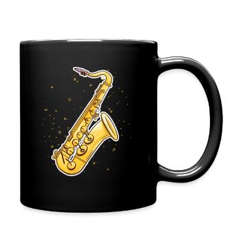 Saxophone Graphics - Full Colour Mug - black - Right