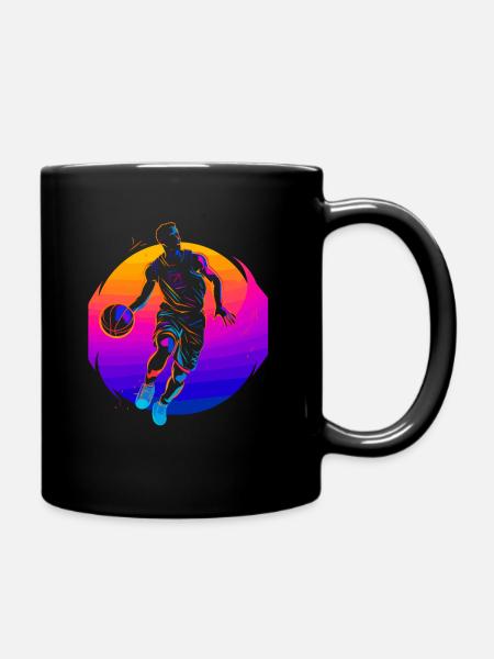 Basketballspieler Vaporwave - Tasse einfarbig - Schwarz