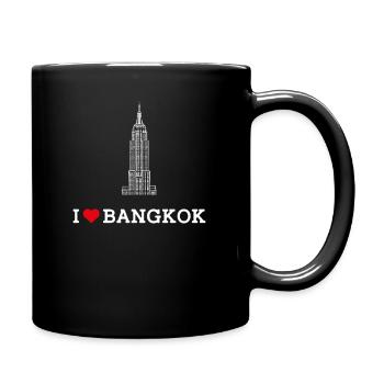 I love Bangkok Herz Flaggenstaat Thailand Liebhaber Wortspiel - Tasse einfarbig - Schwarz - Rechts