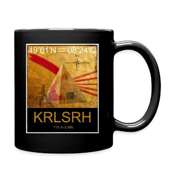 Heimat Baden: Karlsruhe - Tasse einfarbig - Schwarz - Rechts