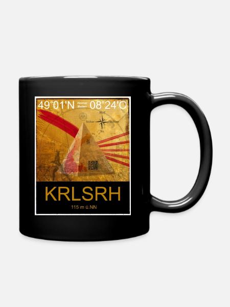 Heimat Baden: Karlsruhe - Tasse einfarbig - Schwarz