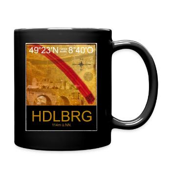 Heimat Baden: Heidelberg - Tasse einfarbig - Schwarz - Rechts