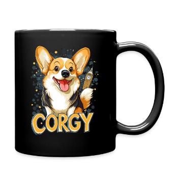 Corgy UK Big Ben London Dog - Tasse einfarbig - Schwarz - Rechts