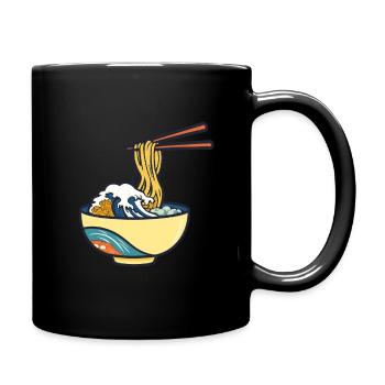 Japanese Ramen Ukiyo-E Retro Aesthetic - Full Colour Mug - black - Right