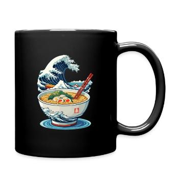 Ramen Ukiyo-E Japanese Retro Streetwear - Full Colour Mug - black - Right