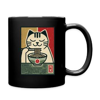 Ramen Nouilles Chat Amoureux Rétro Kawaii Chats - Mug uni - noir - Droite