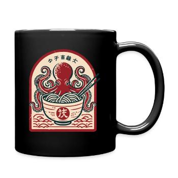Nouilles Ramen Ukiyo-e Octopus Retro Japon - Mug uni - noir - Droite