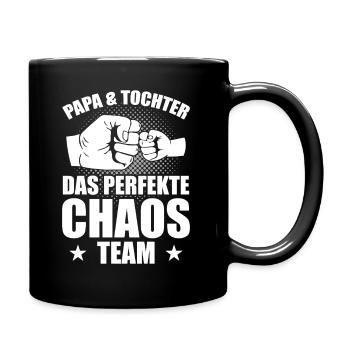 Papa Tochter das perfekte Chaos Team - Tasse einfarbig - Schwarz - Rechts